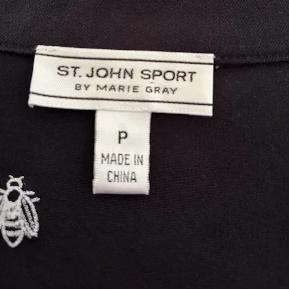St. John Sport by Marie Gray Black Bee Embroidered Jacket - FREE SHIPPING! - Picture 3 of 7